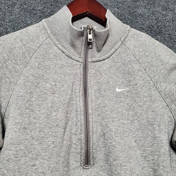 Vintage Nike Sweater Womens M Grey Pullover Quarter Sweatshirt Outdoor Run Gym - Picture 1 of 12